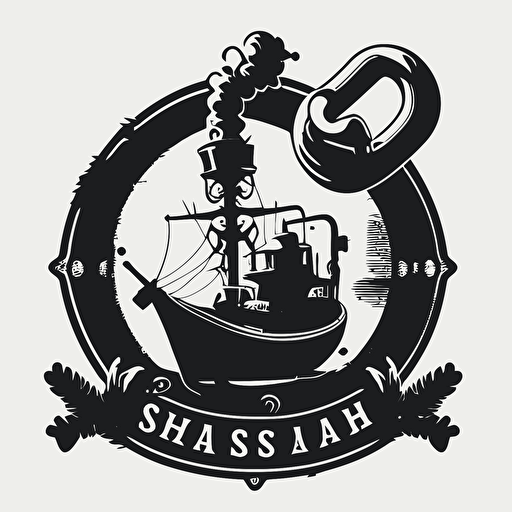 a shisha in an anchor as a super simple stencil vector badge logo