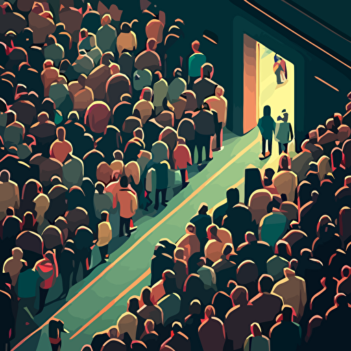 the wisdom of the crowds visualized in a vector, highly detailed