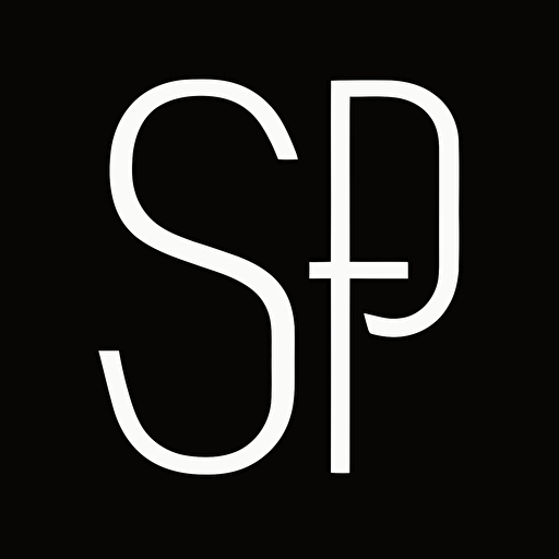 minimalist vector line logo of the the letters s and p in the style of ivan chermayeff