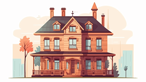 vector flat house cartoon on white background