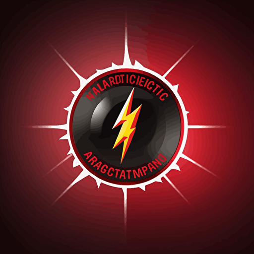 official accredited badge with red lightning bolt logomark, vector,