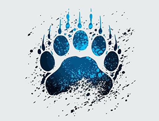 simple decal vector logo lion paw print blue search searching hunt hunting