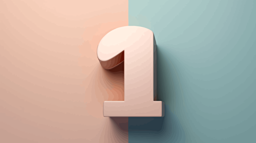 Minimalist art, relief sculpture of the number one, logo, vector, illustration