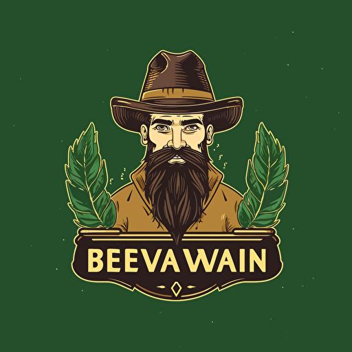 a vector logo brand image for a online coffe and tea dropshipping webshop. Colors: brown, gold and green. Name: “brewvana”