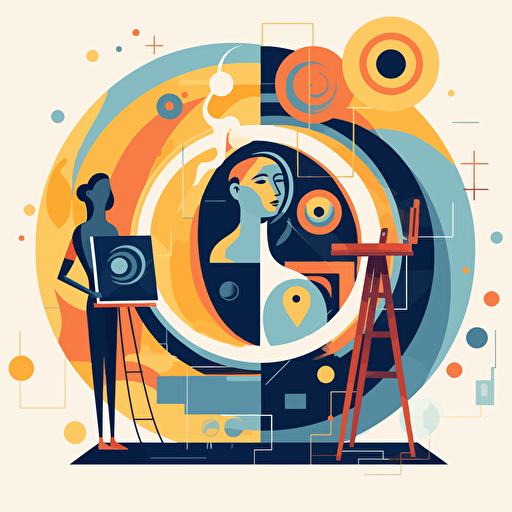 abstract interpretation of selling art, flat vector icon, commercial logo