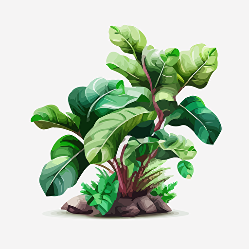 plant, vector, white background