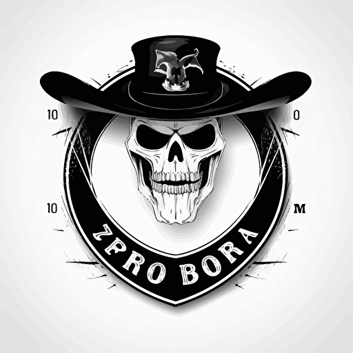 An Emblem for Football Club called Zorro Blanco. Initials ZOB. Vector logo. Simple. Unreal Engine. White background.
