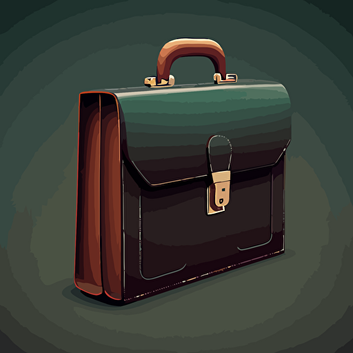 an illustrated scene of a closed briefcase. Vector. Moody.