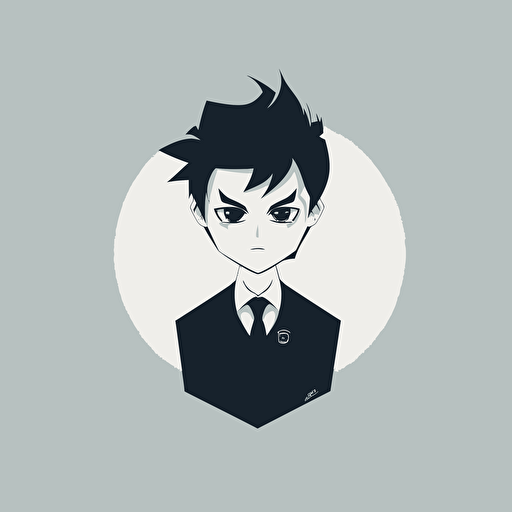 Anime Business man, vector Art, logo, minimalistic
