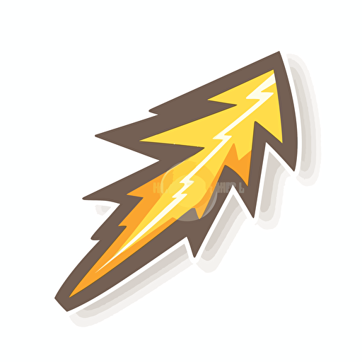 lightening-bolt sticker, in the style of global imagery, no lettering, no image noise, white background, flat vector illustration,