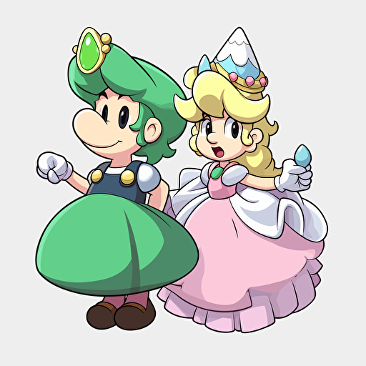 mario bros, luigi, princess peach, cute, cartoon, vector, hd,