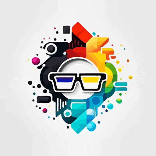 logo vector, background white, computer, technology, nerd, geek, science