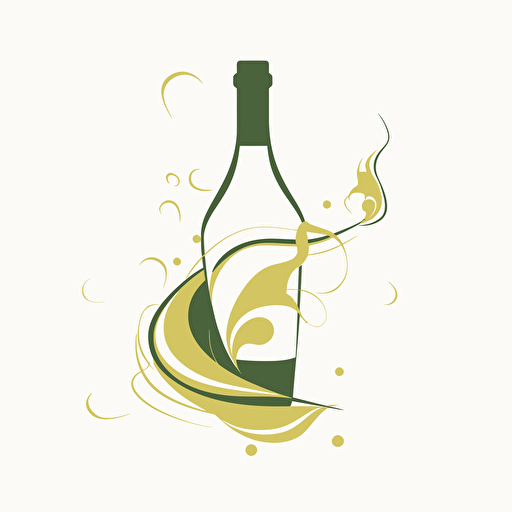white wine, logo, simple, vector white background, modern, green