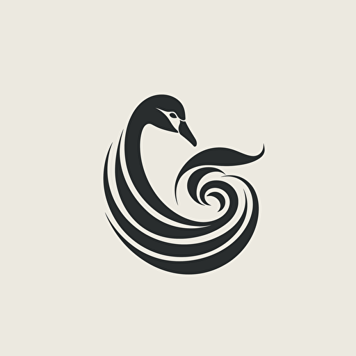 simple line tatoo, symbolic,vector , swan