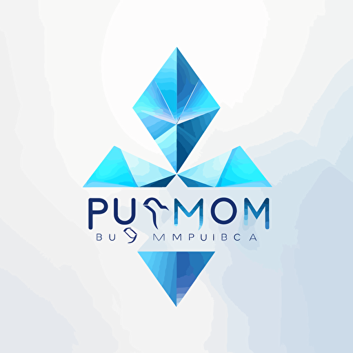 a modern abstract logo similar in the style of a playboylogo, minimal logo for pin up magazine. white background, modern, vector,The image is rendered in a gradient of blue and silvers on clear background