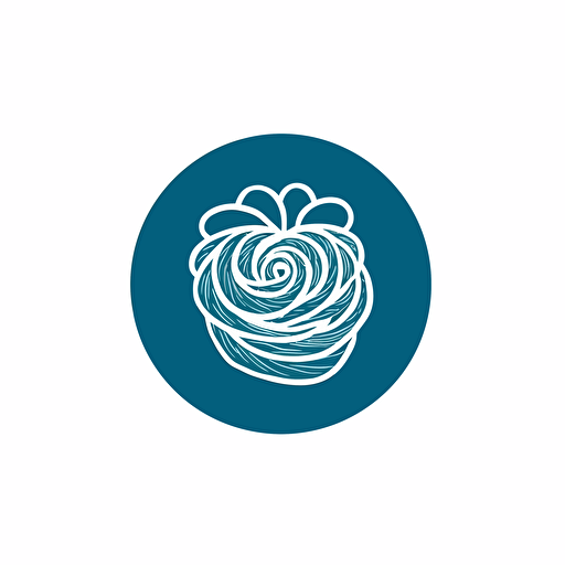 Logo for knitting company, blue color, vector style, logo style, white background, No text, png