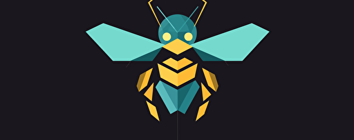 logo design robotic digital bee logo minimalistic, letters, hexagon, simple, vector, flat