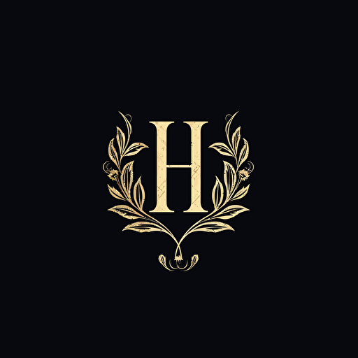 A lettermark of letter H, logo, serif font, vector, simple