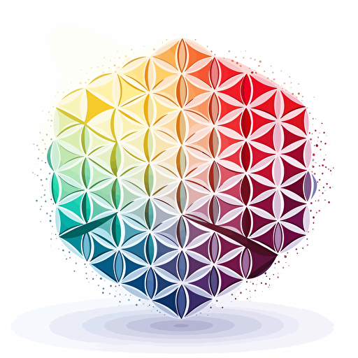 Flower of Life vector logo, multi color ,