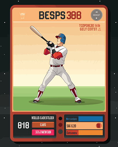 baseball trading card template, 1989 Upper Deck, vector, 2d