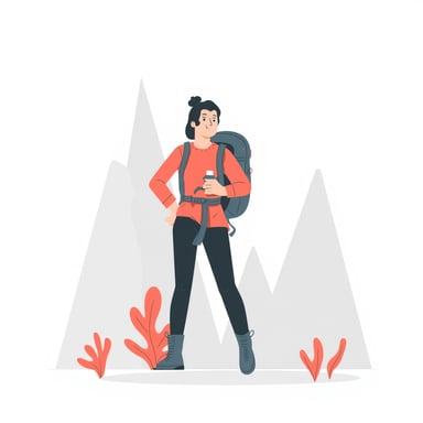a woman hiking