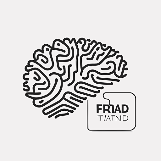 logotype design. Brain shaped RFID circuit. Simple. Vector. White background