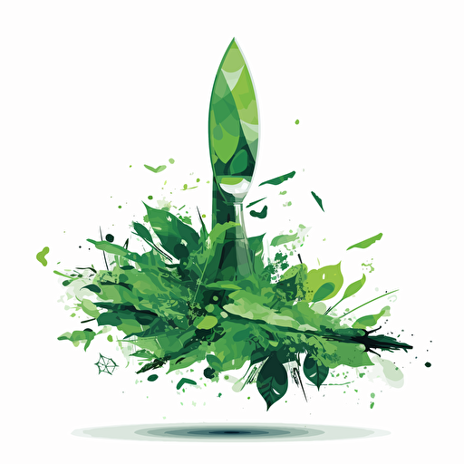 flat design vector art, green revolution twikn bottom , artistic, white background