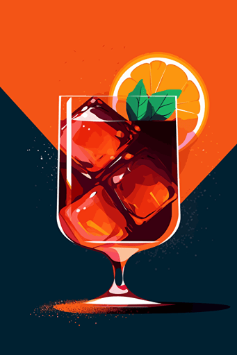 Aperol Spritz cocktail, vector, minimal