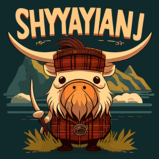 the scottish highland in the style of Hayao Miyazaki svg vector illustartion anime style