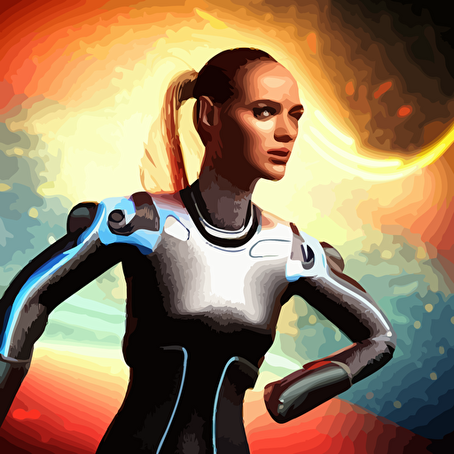 highly detailed 3d portrait attractive female wearing form fitting cybernetic bodysuit high tech plasma rifle seductive pose ready battle alien planet background flowing beautiful hair anatomy portrait fullbody symmetrical science fiction theme lightning aurora lighting clouds stars clean minimal design beksinski carl spitzweg hr giger tuomas korpi bouguereau zdzislaw beksinski good clear quality lighting biology symmetrical artwork perfect face 135 mm cinematic hyper realism high detail octane render 8k crimson accents