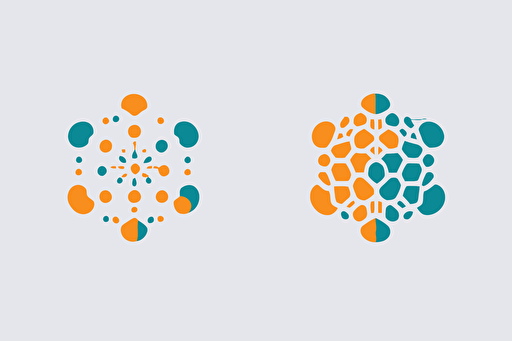 I would like a flat vector logo for my medical imaging and artificial intelligence company that features an abstract, geometric design inspired by both medical imaging and AI. Combine simple shapes like circles or hexagons to represent the structure of medical imaging technology, while incorporating subtle AI-related elements such as circuit-like patterns or interconnected nodes. Use a modern and cohesive color palette with shades of blue, green, or gray to convey innovation, professionalism, and energy. The logo should be clean, memorable, and easily recognizable, reflecting the essence of the medical imaging and artificial intelligence field