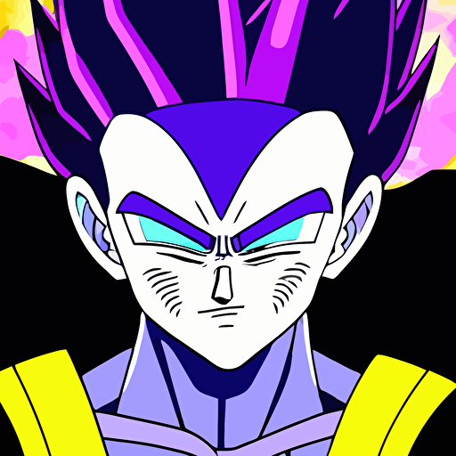 vegeta portrait vaporwave synthwave neon vector graphics cinematic volumetric lighting f 8 aperture cinematic eastman 5 3 8 4 film