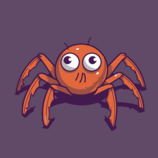mascot logo of a friendly cartoon spider, simple vector, no shading.