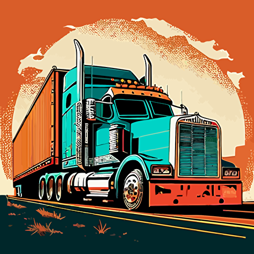 Trucking vector, in Route, Cargo