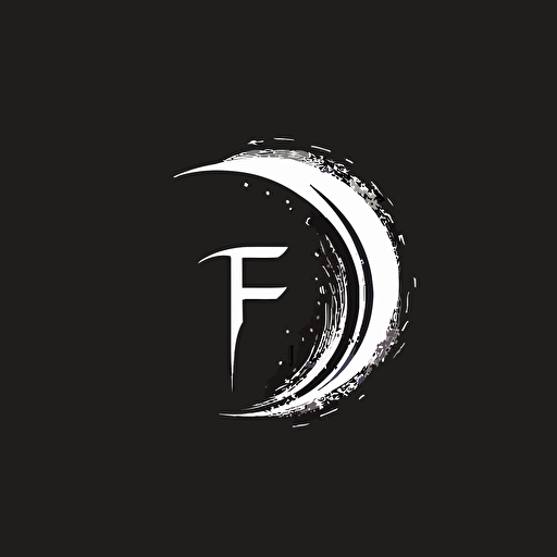 lettermark of letter F, half moon logo, vector, simple