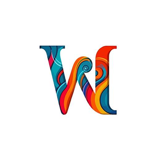 mix of letter "W" and "R" and "D" logo, minimalistic, vector, white background
