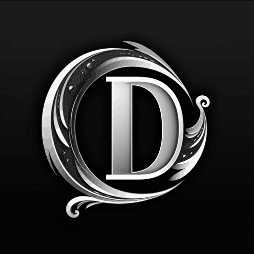 vector, logo, letters D, N, hard shapes, balck and white,