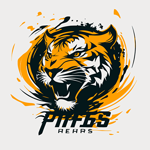 a tiger head logo for a sports team, simple, vector