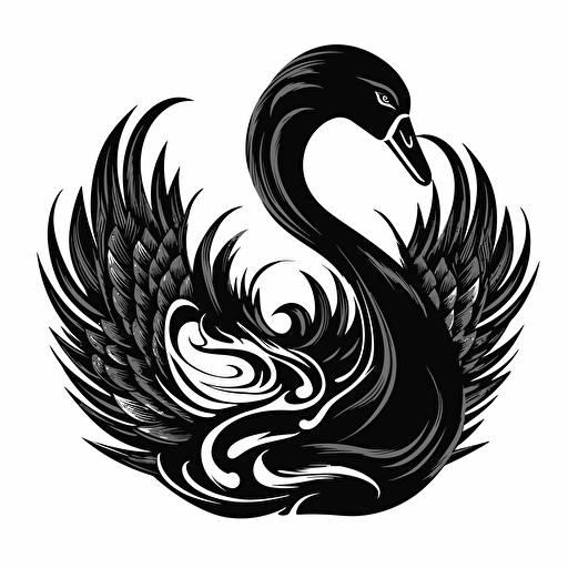 iconic pictorial logo of cygnus swan under the text "NOX", black vector, white background