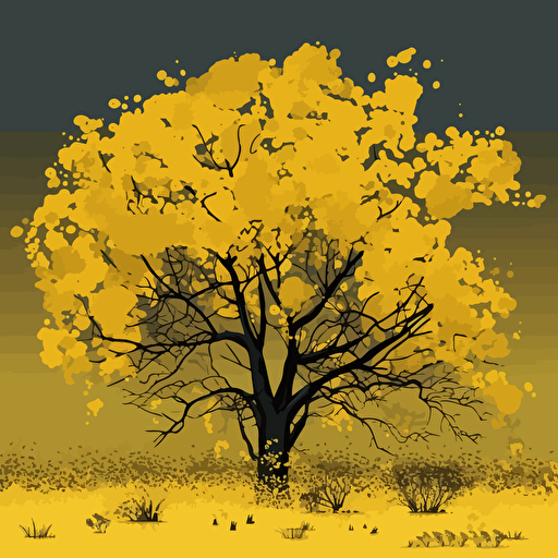 simple vector art of a mustard tree.