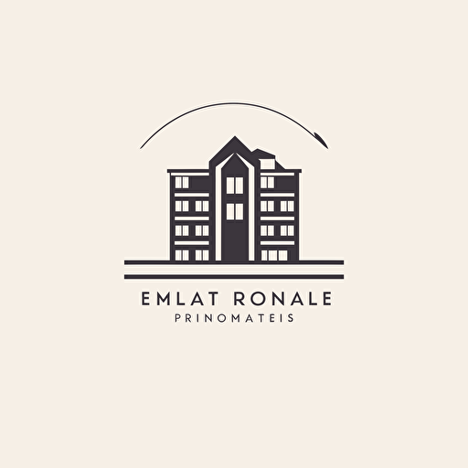 flat vector logo of real estate development company, simple minimal, white background