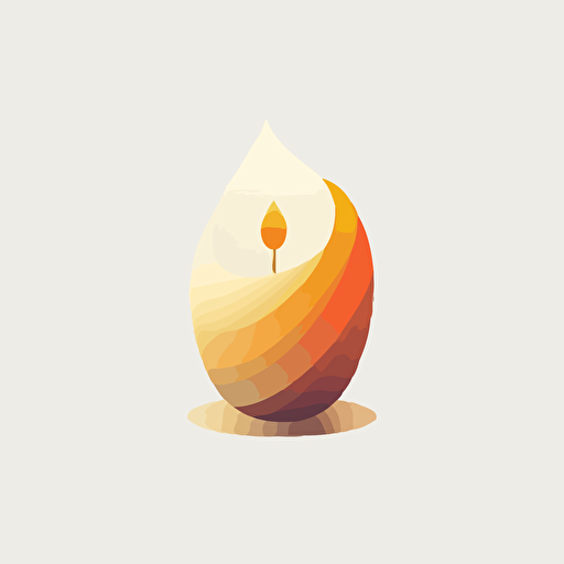 simple logo, vector, icon, candle related, warm colors, white background, no text