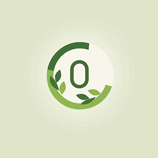 design logo leaf, ring, letters J and O, minimalistic, vector, flat design