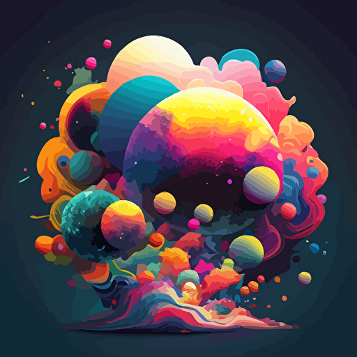 colorful vector art, the multiverse