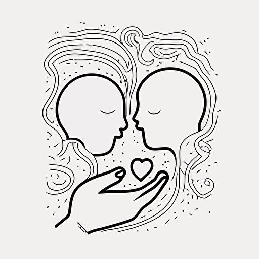 line work vector illustration, take my hands, couple, love, simple, cute, minimalist