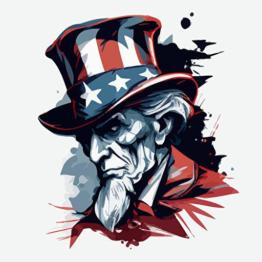 Uncle sam doodle vector ilustration