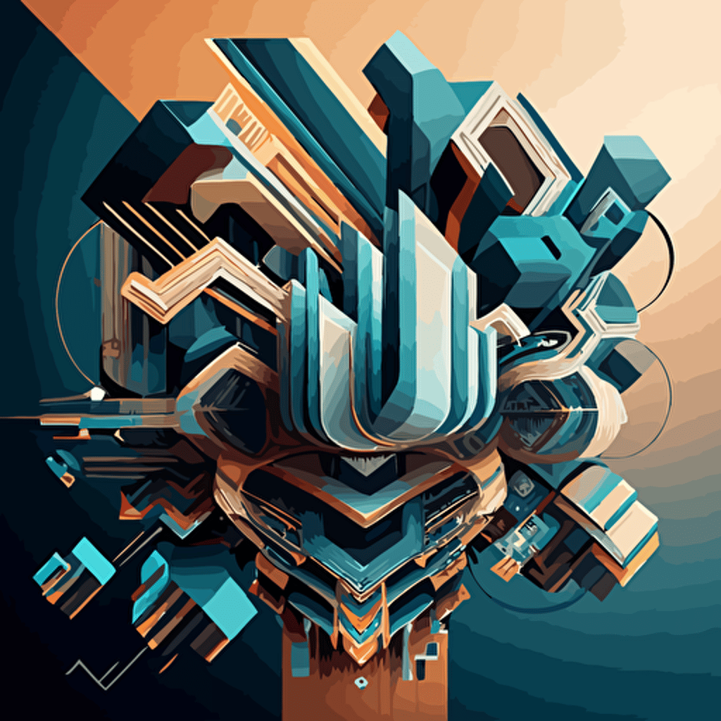 hi-tech geometric complex detailed vector design