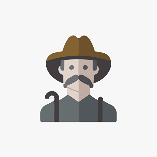 a pesant farmer icon, simple, basic shapes, vector, clean white background