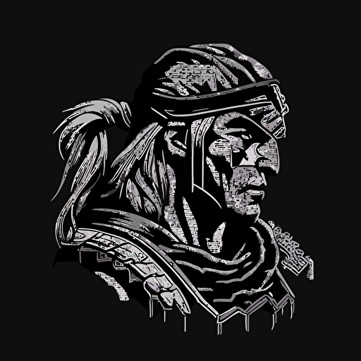 16bit mortal kombat, white on black background, no shading, 2D, vector, 3:4