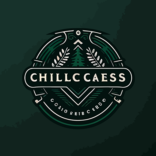 a vector style logo for a golf company called golf chasers, include dark green into logo